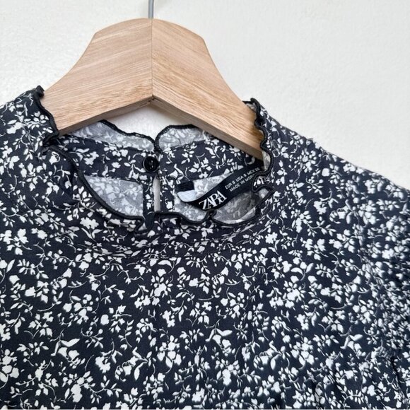 Zara Womens Small Mini Poplin Ditsy Floral Dress - Picture 12 of 15